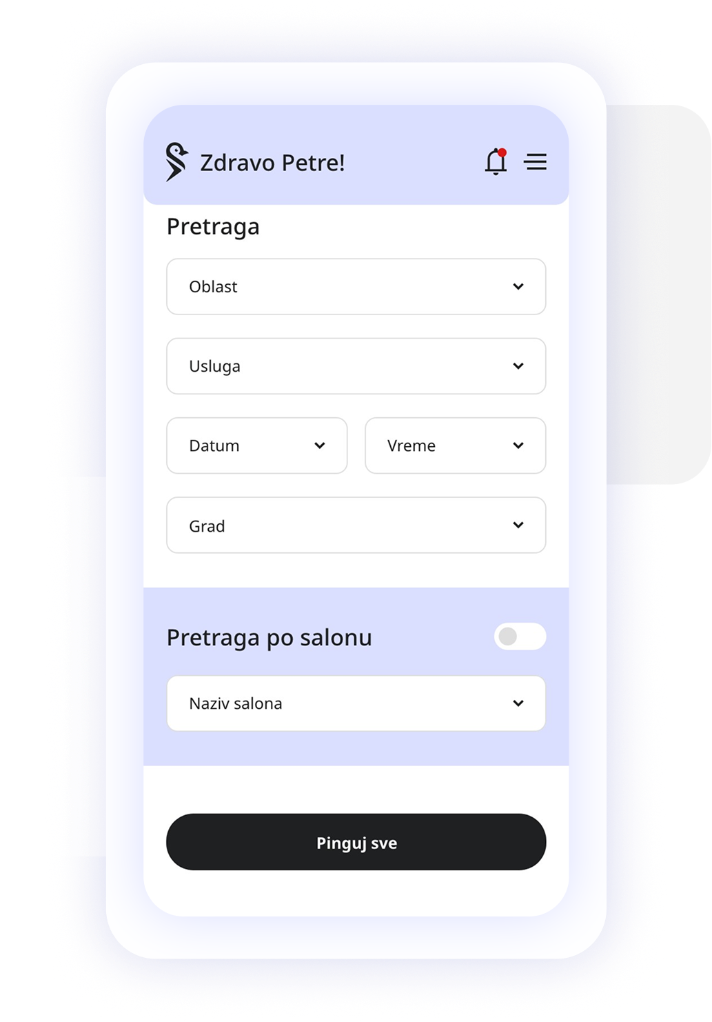 PingujMe App - User Interface